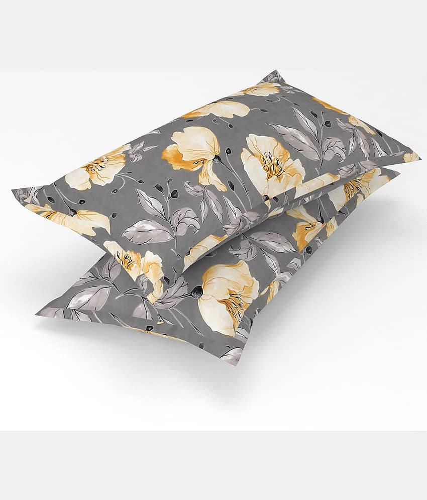 gharsaaz - Pack of 2 Poly Cotton Floral Standard Size Pillow Cover ( 68.58 cm(27) x 43.18 cm(17) ) - Multi
