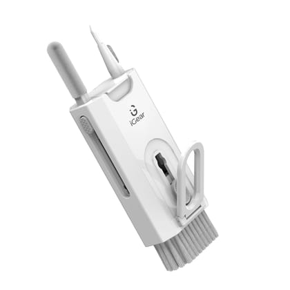 iGear Cleanbot (iG-1008) 8-in-1 Gadget Cleaning Kit with Mobile Holder for Smartphone, Tablet, Laptop, Earbuds(White)