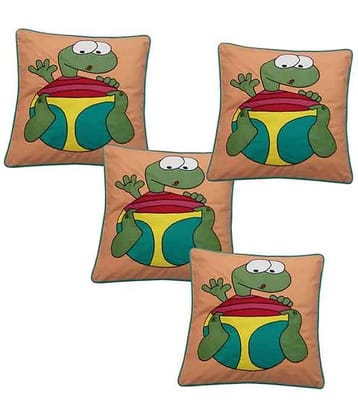 Hugs'n'Rugs Orange Cotton Cushion Covers - Set Of 4