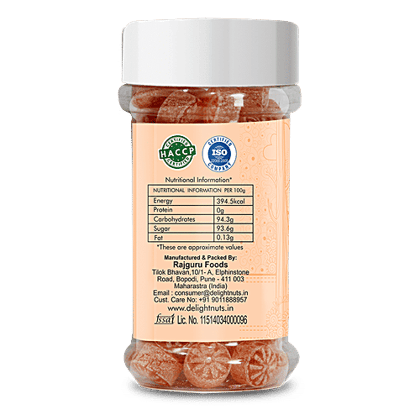 Delight Nuts Premium Orange Candy - Provides Freshness, Tangy & Sweet Taste, 130 g