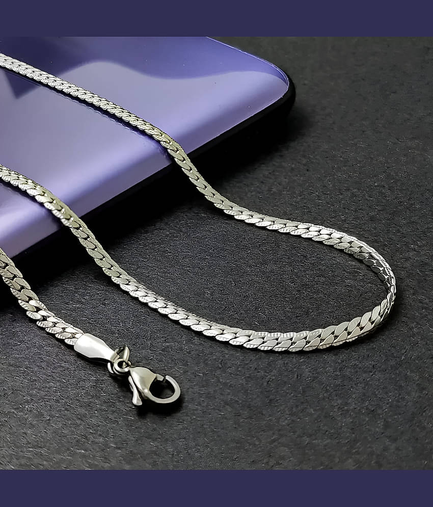 FASHION FRILL Silver Plated Stainless Steel Chain ( Pack of 1 )