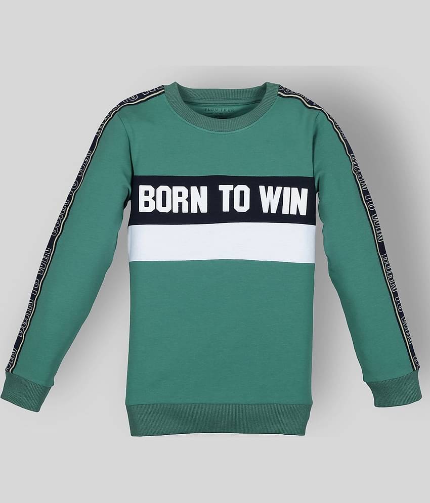 PLUM TREE Pack of 1 Boys Cotton Sweatshirt ( Green )