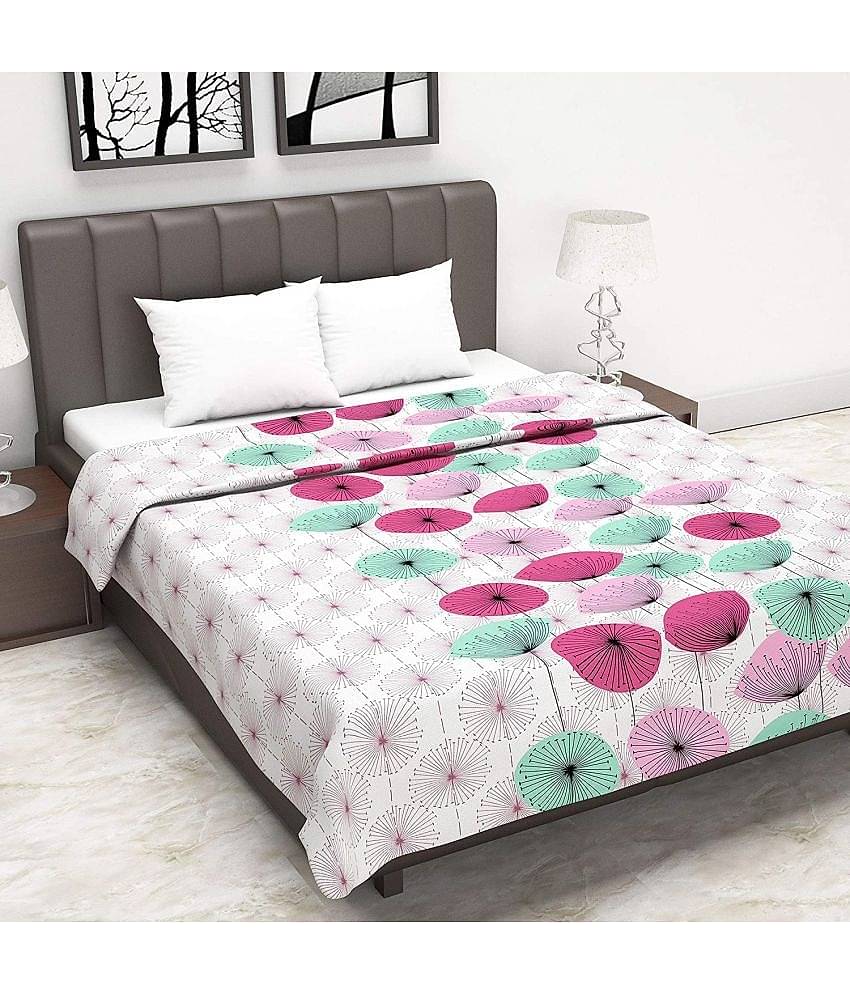 DIVINE CASA Double Cotton Pink Abstract Dohar