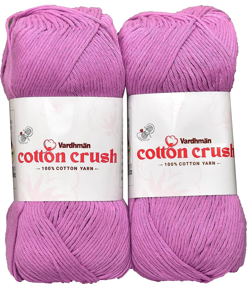 Vardhman Cotton Crush 8-ply Purple 600 GMS 100% Cotton Ball Hand Knitting Cotton/Art Craft Soft Fingering Crochet Hook Yarn, Needle Knitting Yarn Thread Dyed-IC Art-AFCI