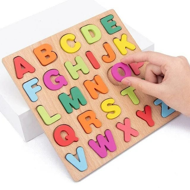 Alphabet Shape Board | 3d Matching Puzzle Wooden Toys for Kids