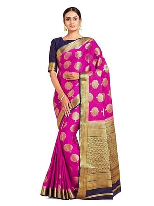 Women Mysore Silk Style Crepe Saree Color