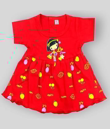 INFANT Pack of 1 Baby Girls 100% Cotton Frocks ( Red )