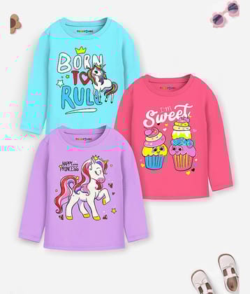 Trampoline Pack of 3 Girls Cotton Blend T-Shirt ( Multicolor1 )