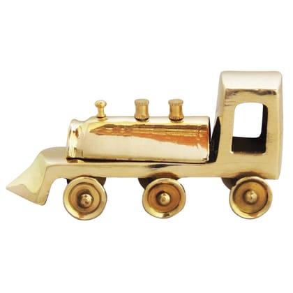 Brass Train Engine Miniature Toy | Antique Railway Showpiece, Height : 2.2 Inch (ZMAS253 A)