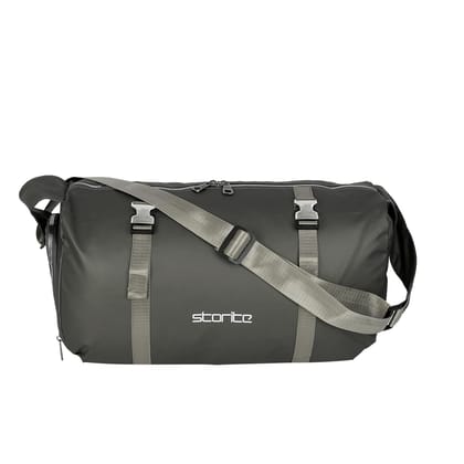 Storite Polyester 43 Cm Imported Multi Purpose Travel Duffle Bag for Women with Wet Pocket, Lightweight Waterproof Backpack Carry Luggage Bag with Shoe Compartment (ShinyGrey, 43 x 18.5 x 22 Cm)