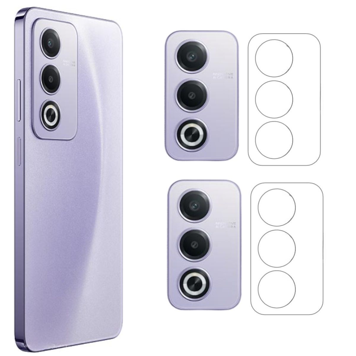 ISAAK Back Camera Lens Protector compatible for OPPO A3 Pro (Pack of 2)
