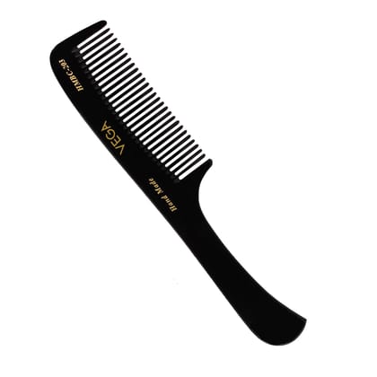 VEGA Handcrafted Round Teeth Comb Gentle On Scalp VEGA Handcrafted Round Teeth Comb Gentle On Scalp - black / 1 Count (Pack of 1)