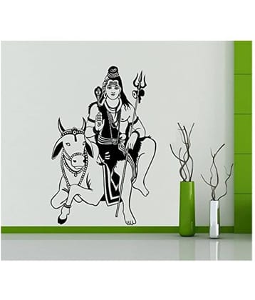 Asmi Collection God Shiva with Nandi Religious & Inspirational Sticker ( 90 x 60 cms )