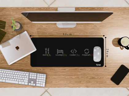 "EAT;SLEEP;CODE; REPEAT- TECH VERSION" Gaming Mousepad- Elevate Your Gaming Experience-Medium (28CM X 60CM)