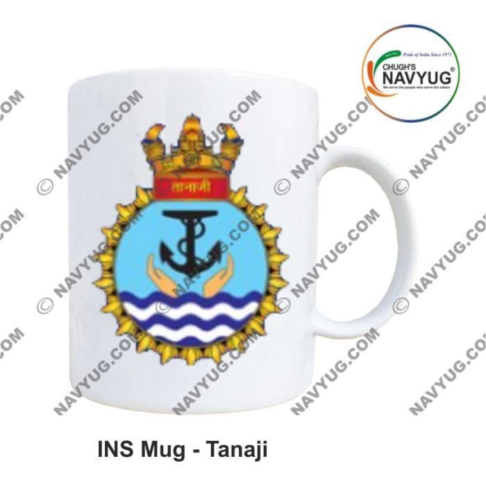 Chugh's Navyug INS Tanaji Mug (350ml) | Premium Ceramic Crest Mug | Defence Memorabilia