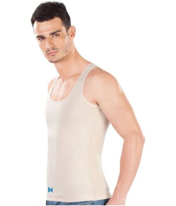 Dermawear Pack of 1 Cotton Blend Sleeveless Vest For Men ( Beige )