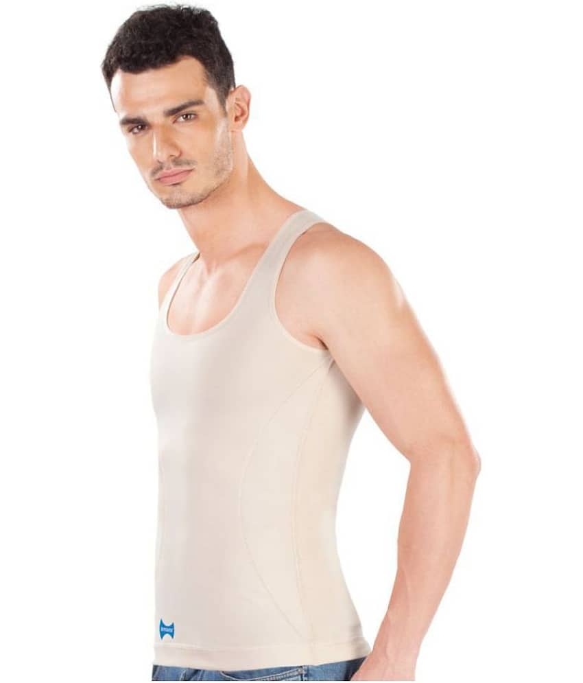 Dermawear Pack of 1 Cotton Blend Sleeveless Vest For Men ( Beige )