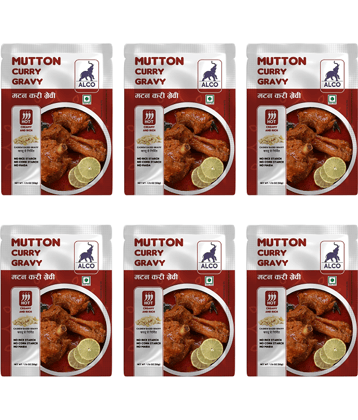 Alco Spices Mutton Curry Gravy : Natural & Fresh Instant Gravy (6 x 50gm) 300 gm