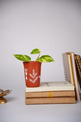 Tisser Brown terracotta or clay glass with handpainted Warli – Premium Handcrafted Eco-Friendly Product Tisser Brown terracotta or clay glass with handpainted Warli – Premium Handcrafted Eco-Friendly Product