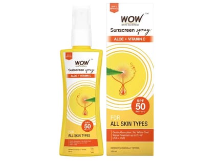 WOW UV Water Transparent Sunscreen Spray SPF 50 - Quick Absorbing, Oil Free, Non Sticky-with Raspberry & Carrot Seed Extract - 100ml