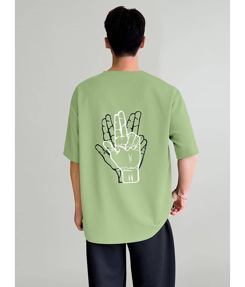 happy khajana Pack of 1 Polyester Oversized Fit Men's T-Shirt ( Military Green )