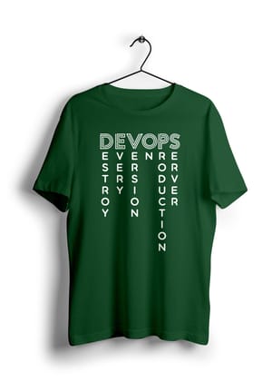 Devops Half Sleeve T-Shirt-Bottle Green / M