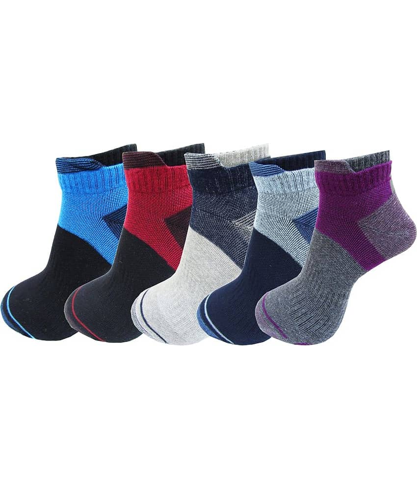 RC. ROYAL CLASS - Cotton Men's Colorblock Multicolor Ankle Length Socks ( Pack of 5 )