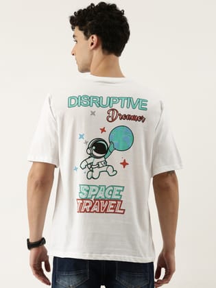 Disruptive Space White Oversized T-shirt-M / White