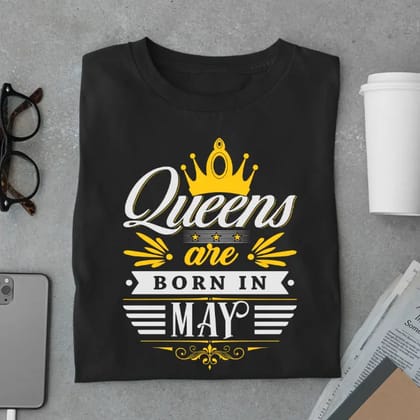 Royal May Queen Limited Edition Premium Birthday T-Shirt-Black / S