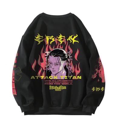Attack on Titan Designed Oversized Sweatshirt-S / Black