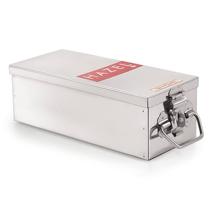HAZEL Stainless Steel Jewellery Box Organiser for Women - Large Locking Cash Box with Glossy Finish for Home & Shop Counter - Perfect Diwali Gifts for Elegant Storage HAZEL Stainless Steel Jewellery Box Organiser for Women - Large Locking Cash Box with Glossy Finish for Home & Shop Counter - Perfect Diwali Gifts for Elegant Storage