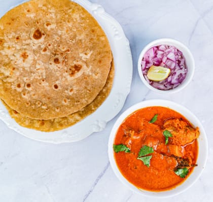 Tawa Chicken & Whole Wheat Paratha (3 Parathas)