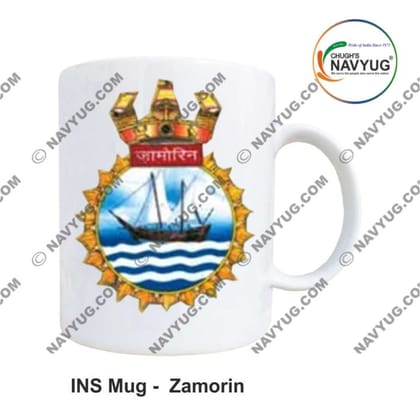 ArmyNavyAir INS Zamorin Ceramic Mug (350ml) | Premium Navy Crest Print | Gift & Collectible