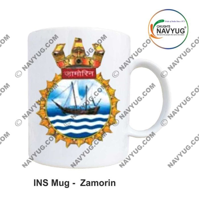 ArmyNavyAir INS Zamorin Ceramic Mug (350ml) | Premium Navy Crest Print | Gift & Collectible
