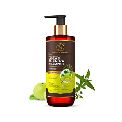Khadi Natural Amla & Bhringraj Hair Shampoo | Hair Cleanser with Natural Ingredients | Anti-Dandruff Shampoo | Anti-Hair Fall Shampoo | Shampoo for Nourishing Hair| Suitable for All Hair Types, 210 ml (Pack of 2) Khadi Natural Amla & Bhringraj Hair Shamp