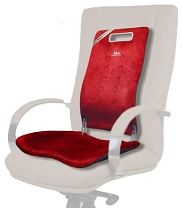 Sabar Orthopaedic Lumbar Back Support for Office Chair with Power Magnets Magneto BACKGUARD 3091XC | Adjustable Backrest with Pelvic Stabilization (Maroon)