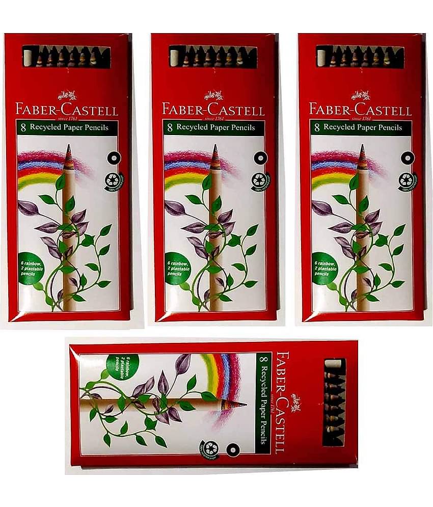 FABER-CASTELL 8 RECYCLED PAPER PENCIL  PACK OF 4