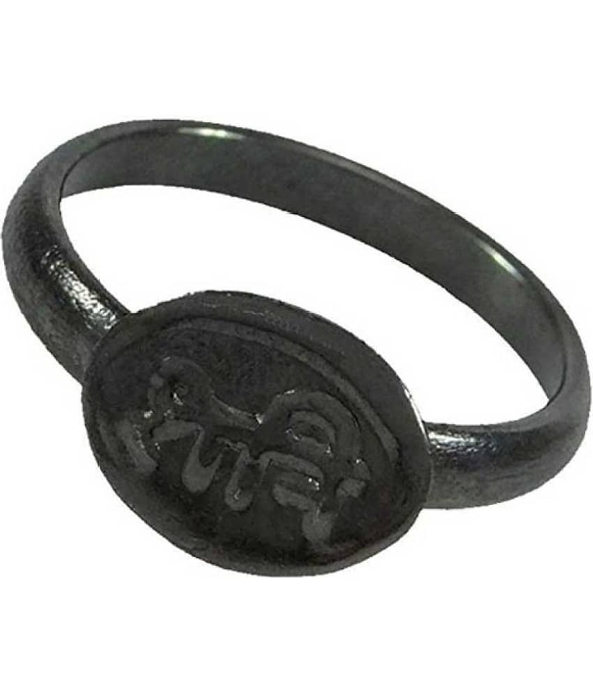 Shri Astha Vinayak Menjewell Shani Dosha Niwaran Black Horse Shoe Iron Ring, Shani Chhalla Stainless Steel Ring