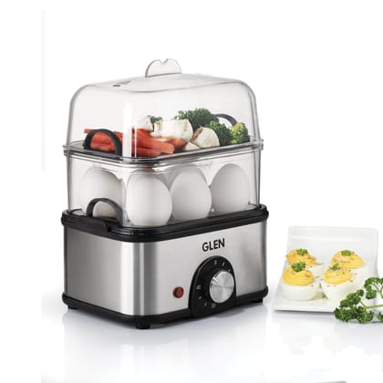 3 in 1 Electric Multi Cooker Egg Boiler with Extra Layer Rack - Steam, Cook & Boil, 45 Minutes Timer, 350W -(3035MCPLUS)