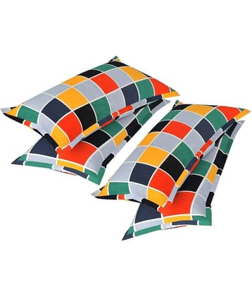 Handloomwala - Pack of 4 Poly Cotton Abstract Standard Size Pillow Cover ( 68.58 cm(27) x 43.18 cm(17) ) - Multi