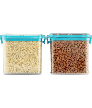 PearlPet Click n Seal Plastic Blue Food Container ( Set of 2 )