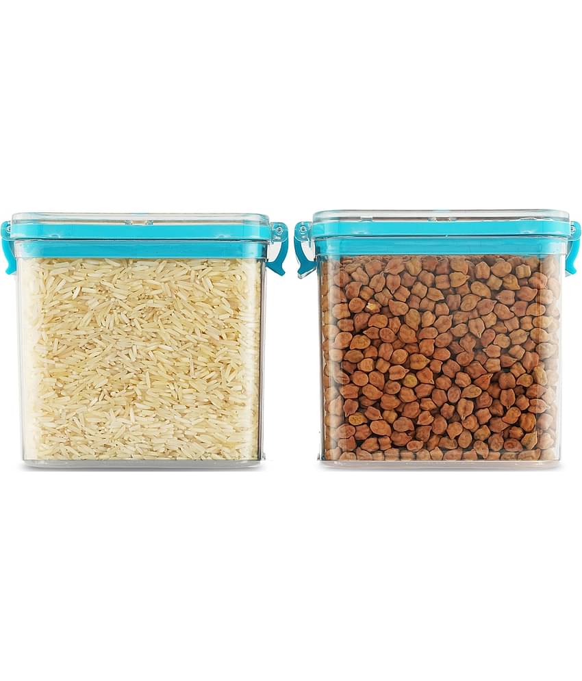 PearlPet Click n Seal Plastic Blue Food Container ( Set of 2 )