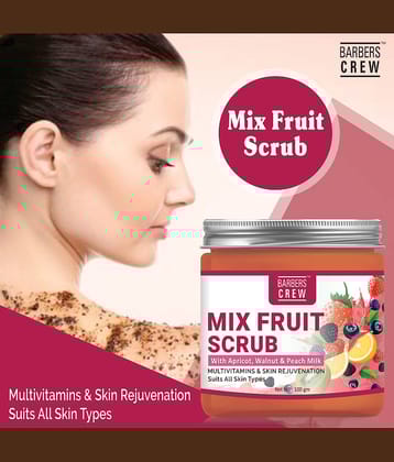 Barbers Crew Mix Fruit Facial Scrub For Skin Brightning & Glowing Face Scrub Facial Scrub 100 gm