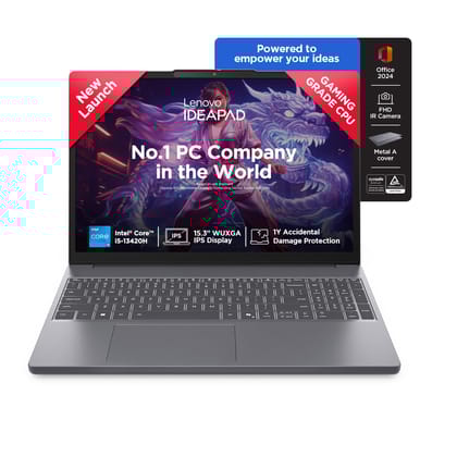 Lenovo IdeaPad Slim 3 13th Gen Intel Core i5-13420H 15.3 inch (38.8cm) WUXGA IPS Laptop (24GB RAM/1TB SSD/Windows 11/Office Home 2024/Backlit Keyboard/1Yr ADP Free/Grey/1.6Kg), 83K100PLIN