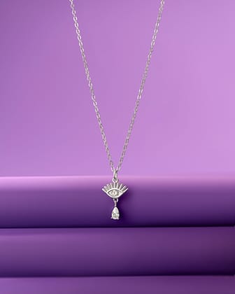 Dainty evil eye charm - necklace