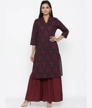 miravan Cotton Kurti With Sharara And Gharara - Stitched Suit