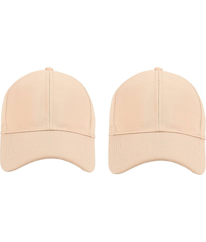 Zacharias - Beige Cotton Blend Men's Cap ( Pack of 2 )