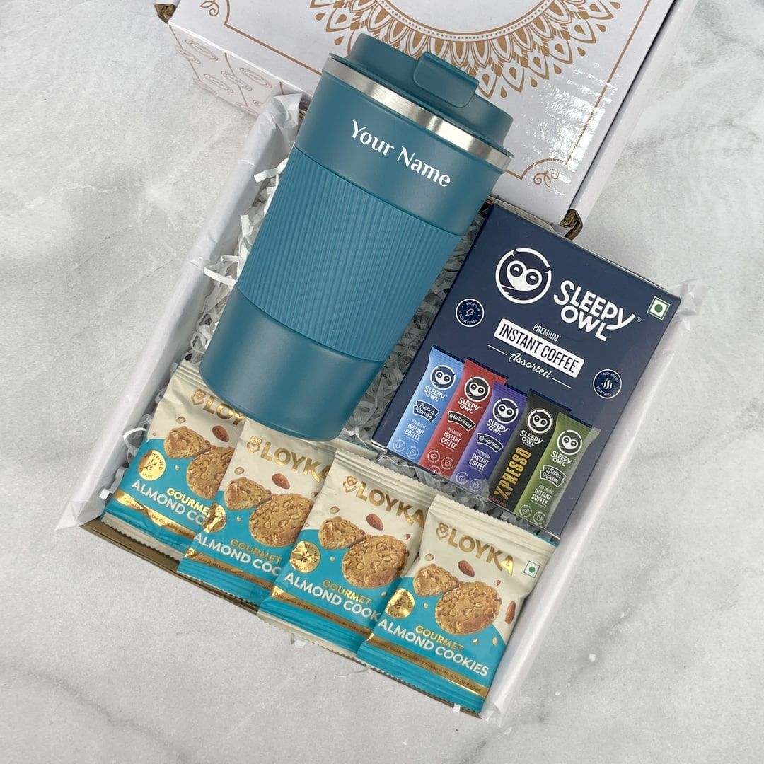 Premium Personalized Gifts: Tumbler, Sleepy Owl & Cookies