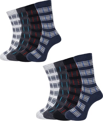 Dollar Cotton Blend Men's Self Design black Ankle Length Socks ( Pack of 8 )