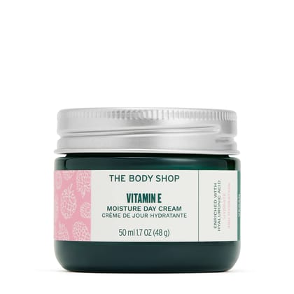 The Body Shop Vitamin E Moisture Cream | 48-Hour Hydration | Enriched with Vitamin E & Raspberry Seed Oil | Restores Natural Moisture Barrier | For Men & Women | For All Skin Types | 50ml The Body Shop Vitamin E Moisture Cream | 48-Hour Hydration | Enric